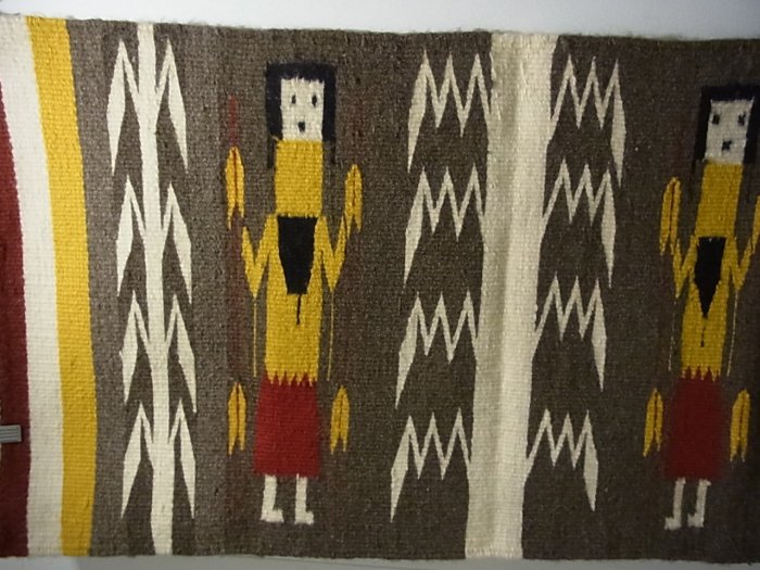 ナバホ族伝統工芸NAVAJO Rugナバホラグ・チェロ織物絨毯【ヒーリング 