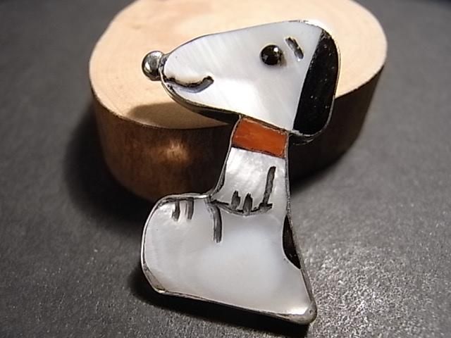 希少★ズニ族★スヌーピーシルバーリング　ぶさかわ♡ ズニ族キャラクターインレイジュエリー＜Shannell