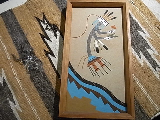 1970-80sビンテージ・Navajo Sandpainting/ナバホ族伝統工芸サンド