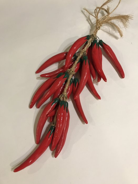 【CHILI PEPPER Ristras】MEXICO/メキシコ製・陶器セラミックのチリペッパーリストラ　壁飾り・オーナメント　Y03　 -  Little Cloud - リトルクラウド 渋谷区恵比寿・代官山のインディアンジュエリー専門店