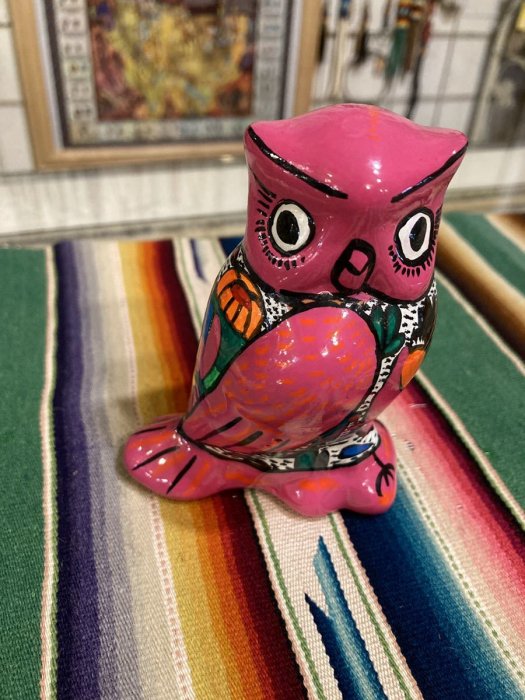 【MEXICO/メキシコ】ハンドメイド・タラベラ焼き物・陶器＜OWL/フクロウ＞　21N32 - Little Cloud - リトルクラウド  渋谷区恵比寿・代官山のインディアンジュエリー専門店