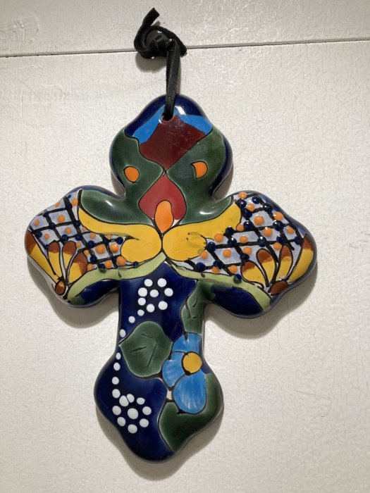 メキシコ 陶器 クロス 十字架 オーナメント