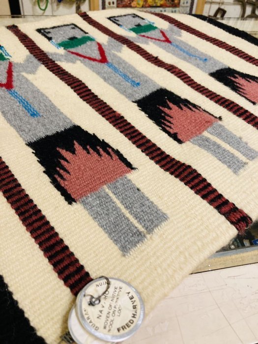 ナバホ族伝統工芸NAVAJO Rug・ナバホラグ・チェロ（羊毛の織物）【YEI/ナバホの精霊イエイ】 1930-50sUSAビンテージ＜FRED  HARVEY/フレッドハーベイ＞ 22MY01 - Little Cloud - リトルクラウド 渋谷区恵比寿・代官山のインディアンジュエリー専門店