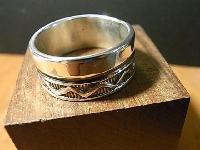 NAVAJO RAY ADAKAI 作 スタンプワーク プレーン リング 指輪 ナバホ族