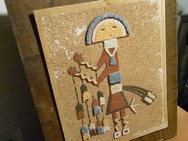 1960-70sビンテージ・Navajo Sandpainting/ナバホ族伝統工芸サンドペイント ＜TALKING GOD SPIRIT＞デザイン  22N33 - Little Cloud - リトルクラウド 渋谷区恵比寿・代官山のインディアンジュエリー専門店