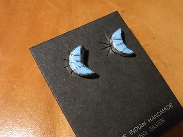 ズニ族インレイジュエリー＜crescent moon/三日月☽Turquoise