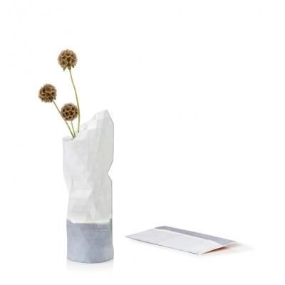 Paper Vase Cover Small Watercolor White