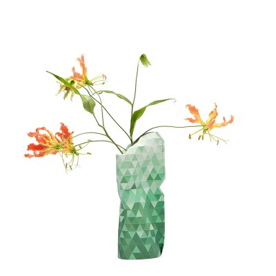 Paper Vase Cover Small Green Gradient