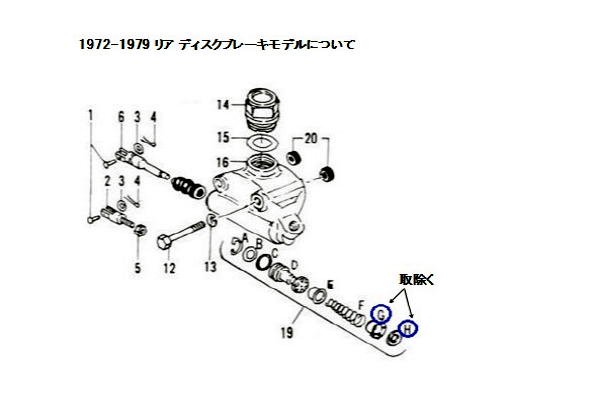 リアブレーキ マスターシリンダー ワグナータイプ シルバー梨地 1958-1979 ビッグツイン - KMFモーターサイクルズ