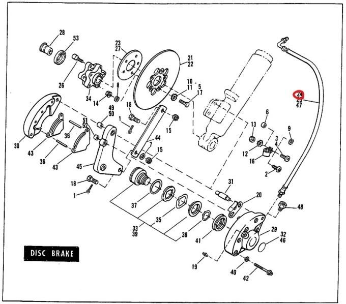 ブレーキホース リア 1973-1980 FL FXWG OEM 42300-73A - KMFモーターサイクルズ