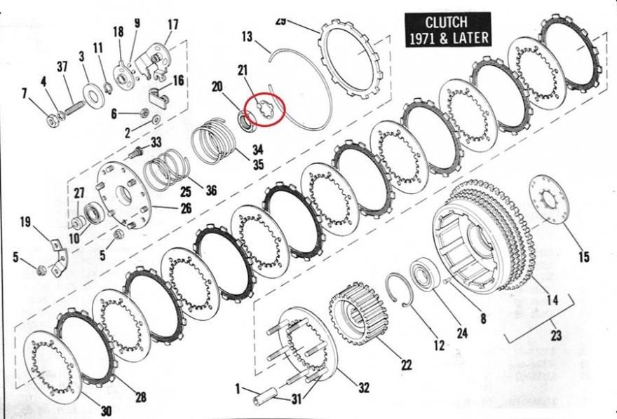 クラッチハブナットロックワッシャー 1957-84 XLH XLCH KMFモーターサイクルズ クラッチハブナットロックタブ
