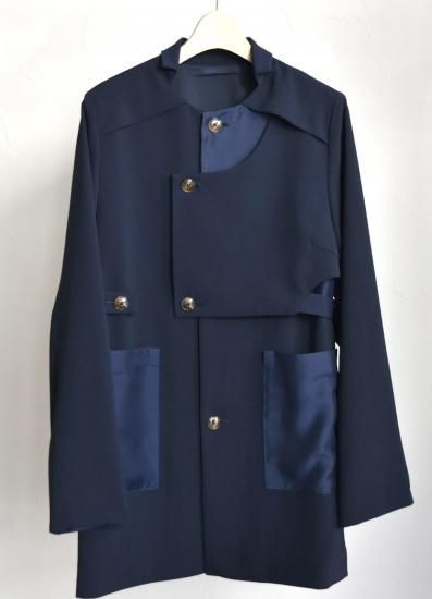 ヴィンテージサテン ハーフスプリングコート Navy Wo ネイビーウォ公式オンライン通販サイト ヴィンテージサテン ハーフスプリングコート Navy Wo ネイビーウォ公式オンライン通販サイト