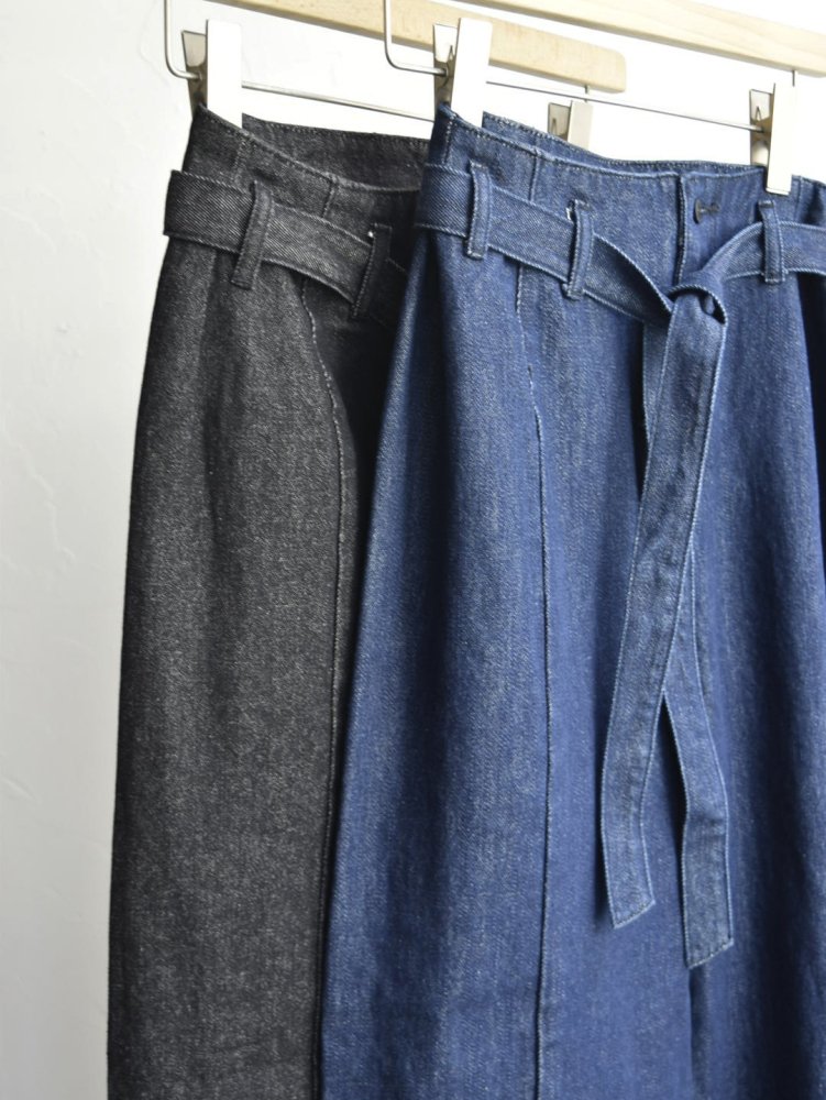 NAVY.WO スカート ﾌﾞﾗｯｸ DENIM tiered 2way skirt -changed middle