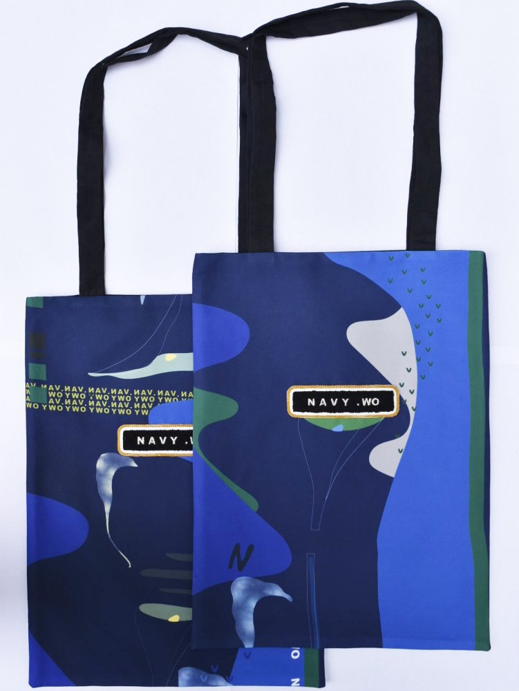 NAVY.WO バッグ ﾈｲﾋﾞｰ Callalily tote bag - NAVY.WO（ネイビー・ウォ