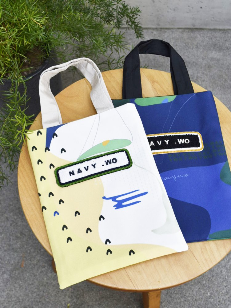 NAVY.WO バッグ ﾎﾜｲﾄ Callalily mini tote bag - NAVY.WO（ネイビー