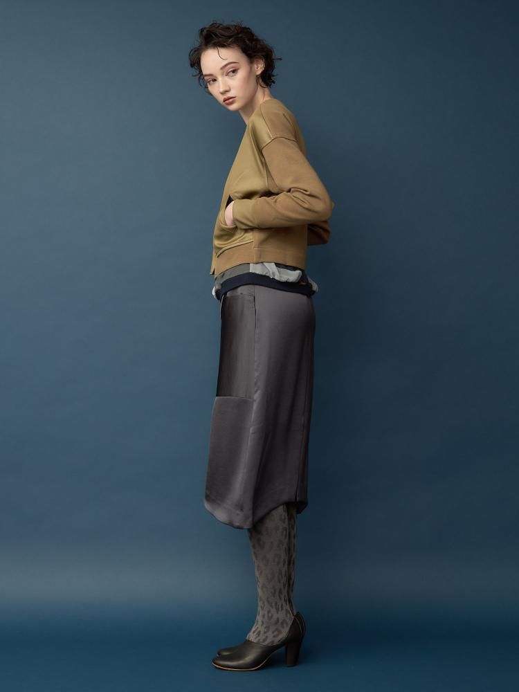 スカート　　NAVY WO satin deformation midium skirt | NAVY.WO ネイビーウォ公式