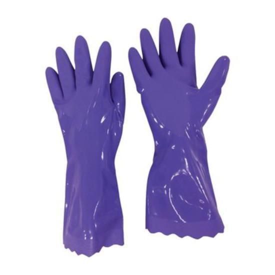 オカモト ビルパール手袋 厚手NP 紫 L - 食品包材・包装資材・消耗