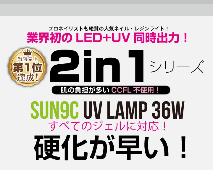 送料無料】ジェルネイル・クラフトレジン 36w UV/LEDライト 2in1 人感