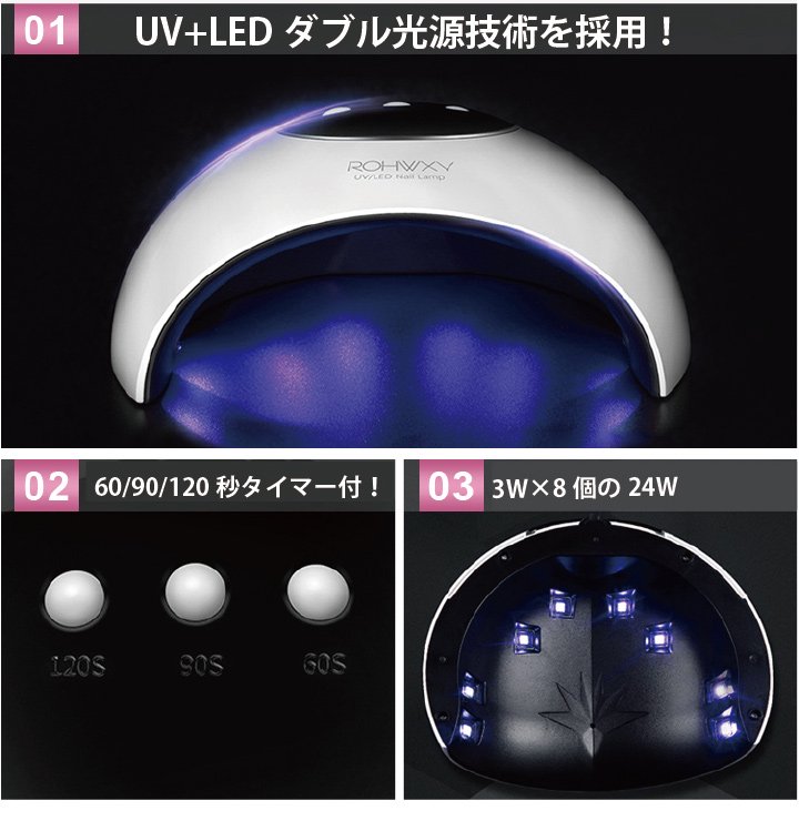 送料無料】ジェルネイル・クラフトレジン 新型 UV＋LED 24w UV/LED