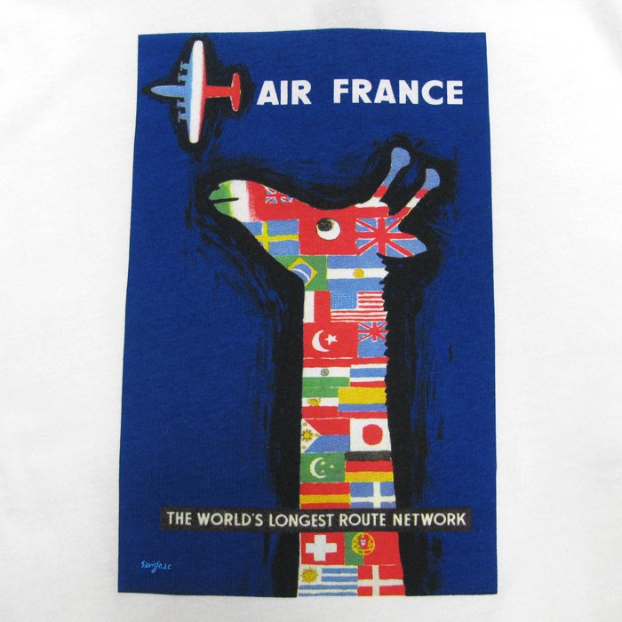 WOMEN'S】Raymond Savignac（レイモン・サヴィニャック）プリントTシャツ 「AIR FRANCE」（ホワイト） - 5minutes