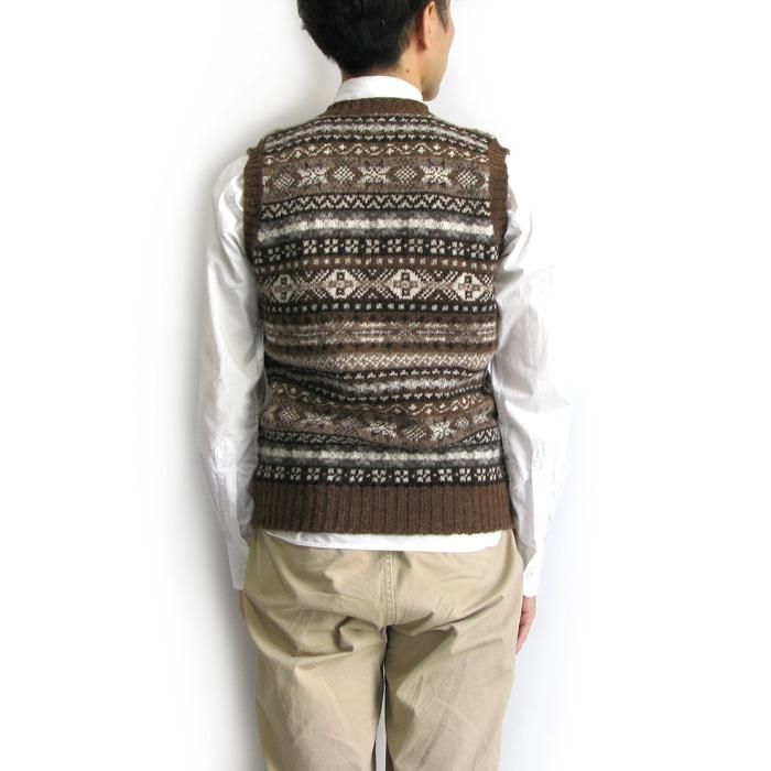 Jamieson's（ジャミーソンズ）Vネックベスト（ブラウン） - 5minutes