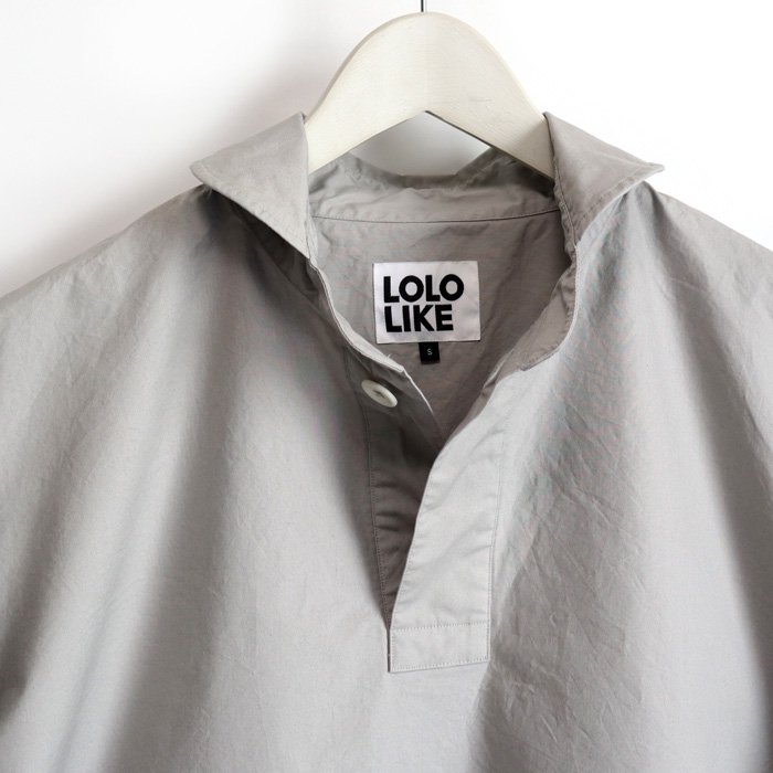 LOLO LIKE（ロロライク）定番プルオーバー型 ビッグシャツ（ライトグレー） 詳細画像5