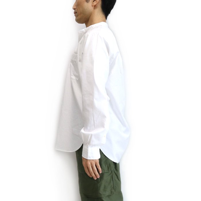 ARAN（アラン）“POBC” プルオーバーバンドカラーシャツ（ホワイト） 詳細画像2