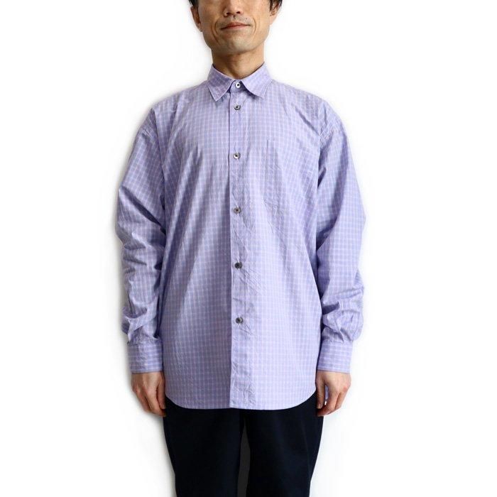 FUJITO（フジト）ビッグシルエットシャツ（ラベンダーチェック