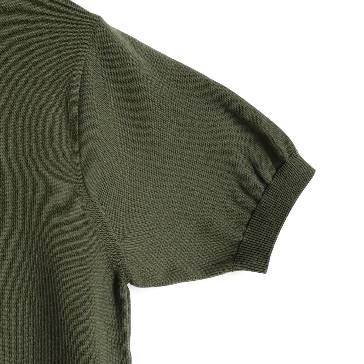 FUJITO（フジト）ニット スキッパーポロ（オリーブグリーン） - 5minutes
