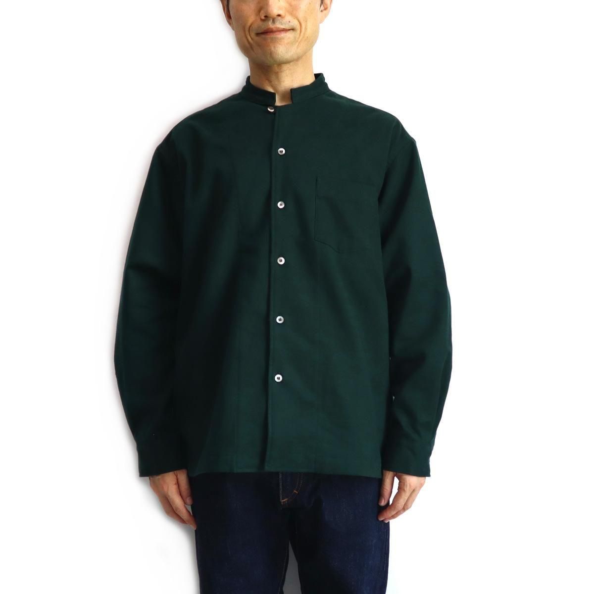 EEL Products イールプロダクツ バイカラーシャツ　グリーン EEL Products（イール プロダクツ）バイカラーシャツ（グリーン