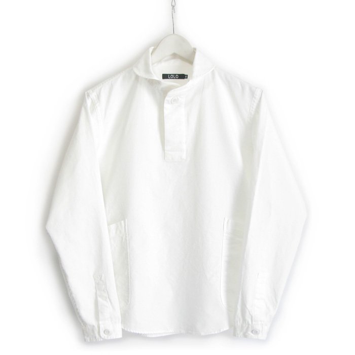 LOLO（ロロ）定番プルオーバーシャツ（ホワイト） - 5minutes