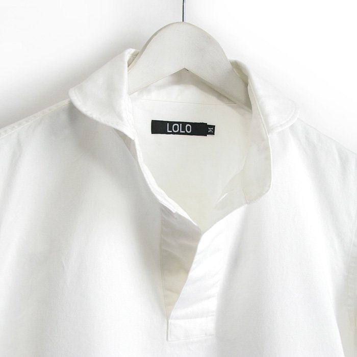  LOLO（ロロ）定番プルオーバーシャツ（ホワイト）