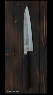 藤原 照康 Teruyasu Fujiwara ペティナイフ（150mm）梨地仕上げ　紫檀柄 最高級火造打刃物　総手造