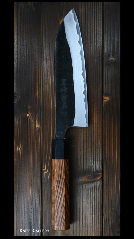 黒崎 真 三徳包丁 165mm 白紙鋼 黒打ち ホンジュラスローズウッド 黒崎 真 三徳包丁 165mm 白紙鋼 黒打ち ホンジュラスローズウッド
