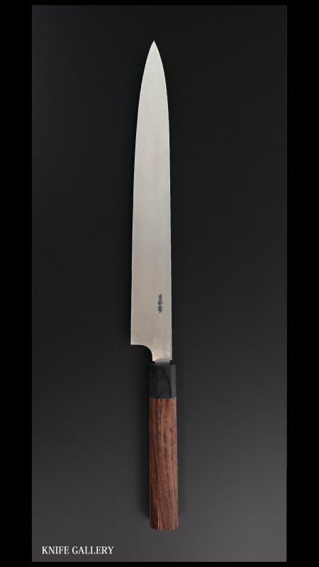 黒﨑 優 Yu Kurosaki 【風神】柳刃包丁270mm 青紙二号鋼 片刃 紫檀八角柄- 伝統の打刃物をお届けする「ナイフ・ギャラリー」