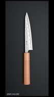 恒久 Tsunehisa ペティナイフ135mm 白紙二号鋼 ステンクラッド 槌目 アメリカンチェリー丸柄