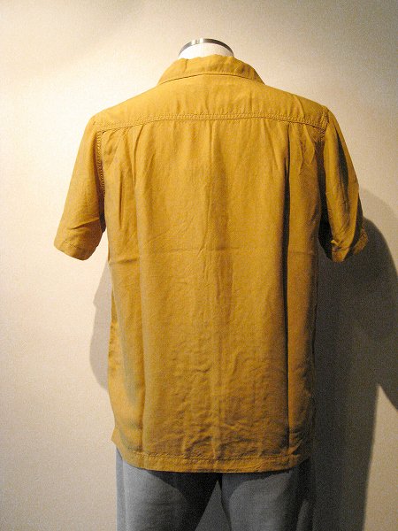 REMI RELIEF (レミレリーフ) レーヨン刺繍オープン半袖シャツ MUSTARD