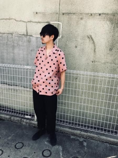 WACKO MARIA (ワコマリア) DOTS S/S HAWAIIAN SHIRT (ハワイアン半袖シャツ) PINK