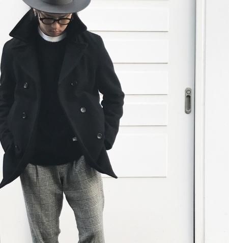 ROTTWEILER (ロットワイラー) WOOL P-COAT (ウールPコート) BLACK