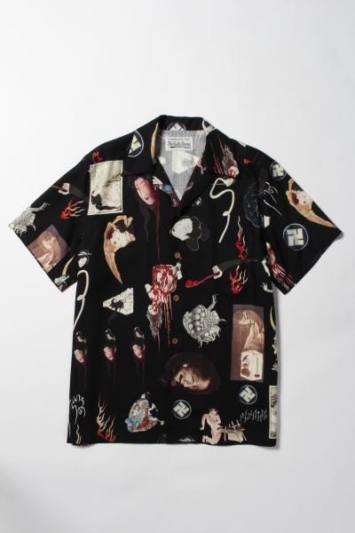 WACKO MARIA 天国東京お化け図 L/S HAWAIIAN SHIRTS-