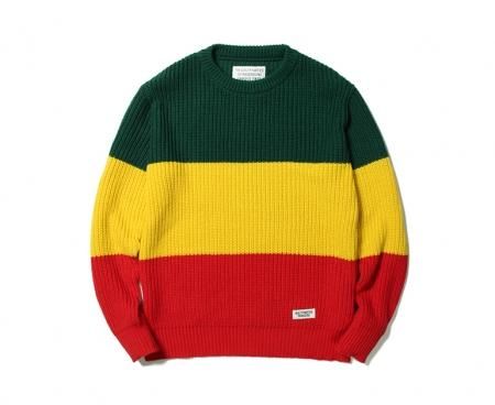 WACKO MARIA (ワコマリア)HIGHTIMES RASTA STRIPED CREW NECK SWEATER