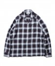 ROTTWEILER (åȥ磻顼) Rayon Check Open Collar LS Shirt (졼åץ󥫥顼Ĺµ) BLACK