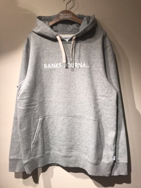 BANKS (バンクス)LABEL PULLOVER(ロゴプルオーバーパーカー) HEATHER GRAY