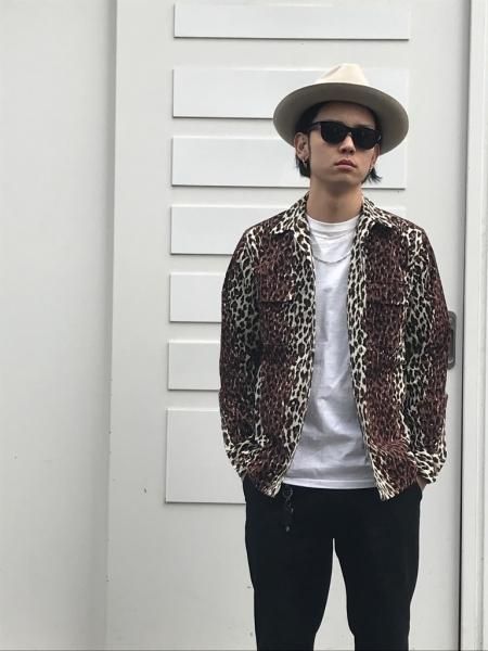 WACKO MARIA ワコマリア 20AW LEOPARD WOOL OPEN COLLAR SHIRT ウール オープンカラー レオパード 長袖シャツ グレー