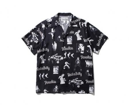 WACKO MARIA (ワコマリア) ROCKABILLYS/S HAWAIIAN SHIRTS (ロカビリーアロハシャツ) BLACK