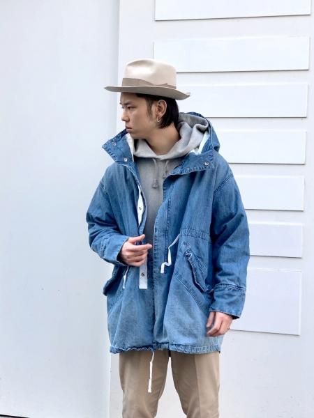 大切な デニムモッズコート(裏地ボア) アンティカ - モッズコート