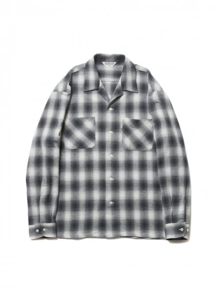 COOTIE (クーティー) Ombre Check Open-Neck L/S Shirt (オンブレイ
