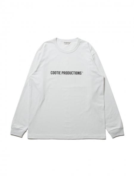 COOTIE 長袖カットソー ホワイト COOTIE (クーティー) Print L/S Tee (COOTIE LOGO) (プリント
