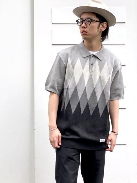 WACKO MARIA (ワコマリア) KNIT PORO SHIRT(ニットポロシャツ) GRAY