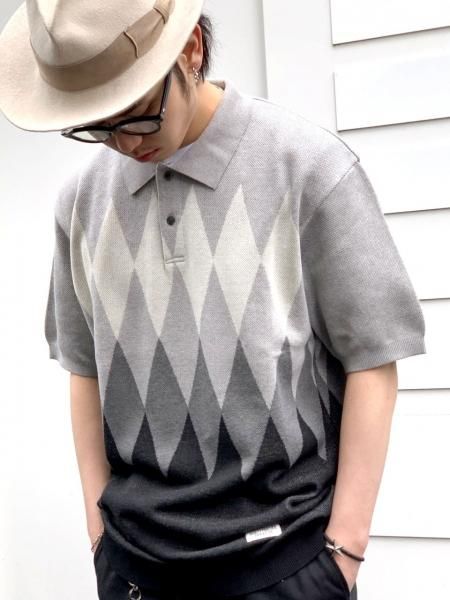 WACKO MARIA (ワコマリア) KNIT PORO SHIRT(ニットポロシャツ) GRAY